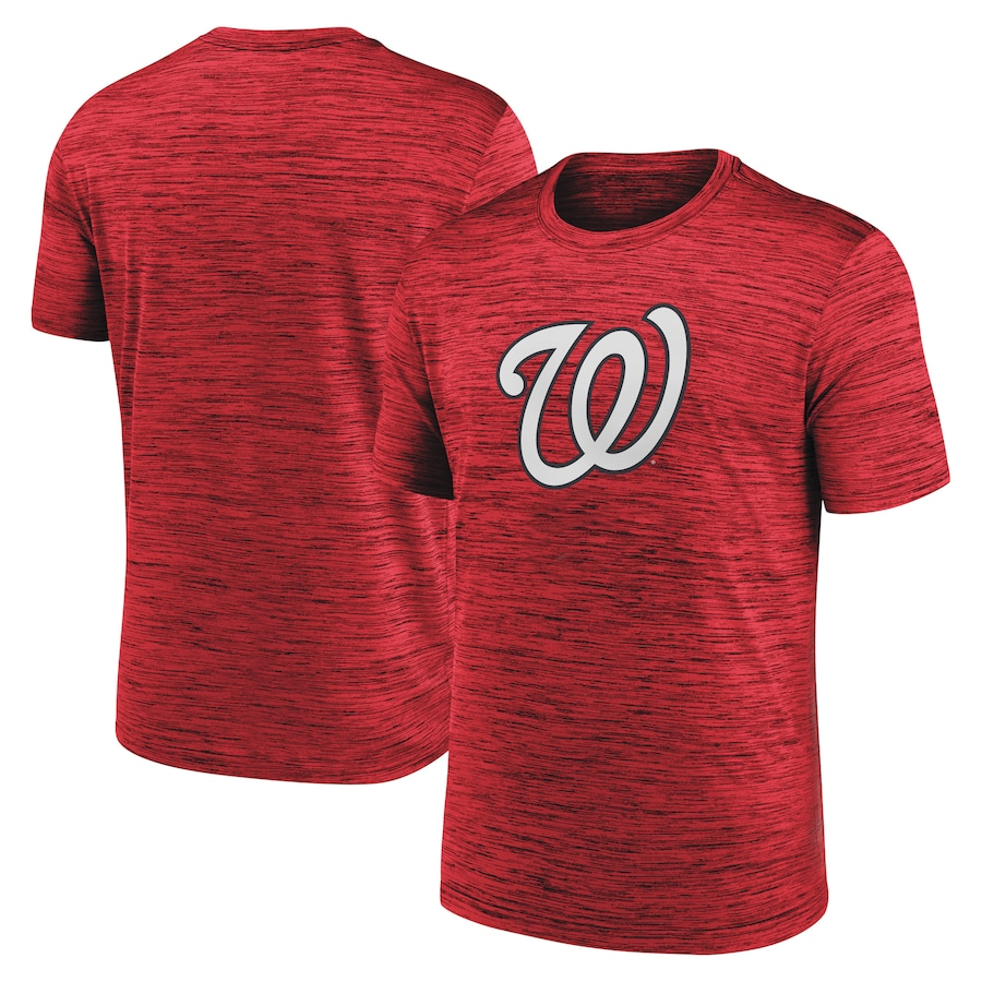 Men's Washington Nationals Red Team Logo Velocity Performance T-Shirt Men's Washington Nationals Red Team Logo Velocity Performance T-Shirt